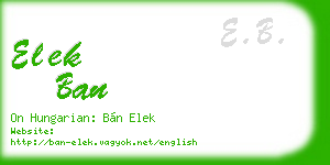 elek ban business card