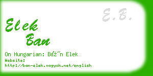 elek ban business card